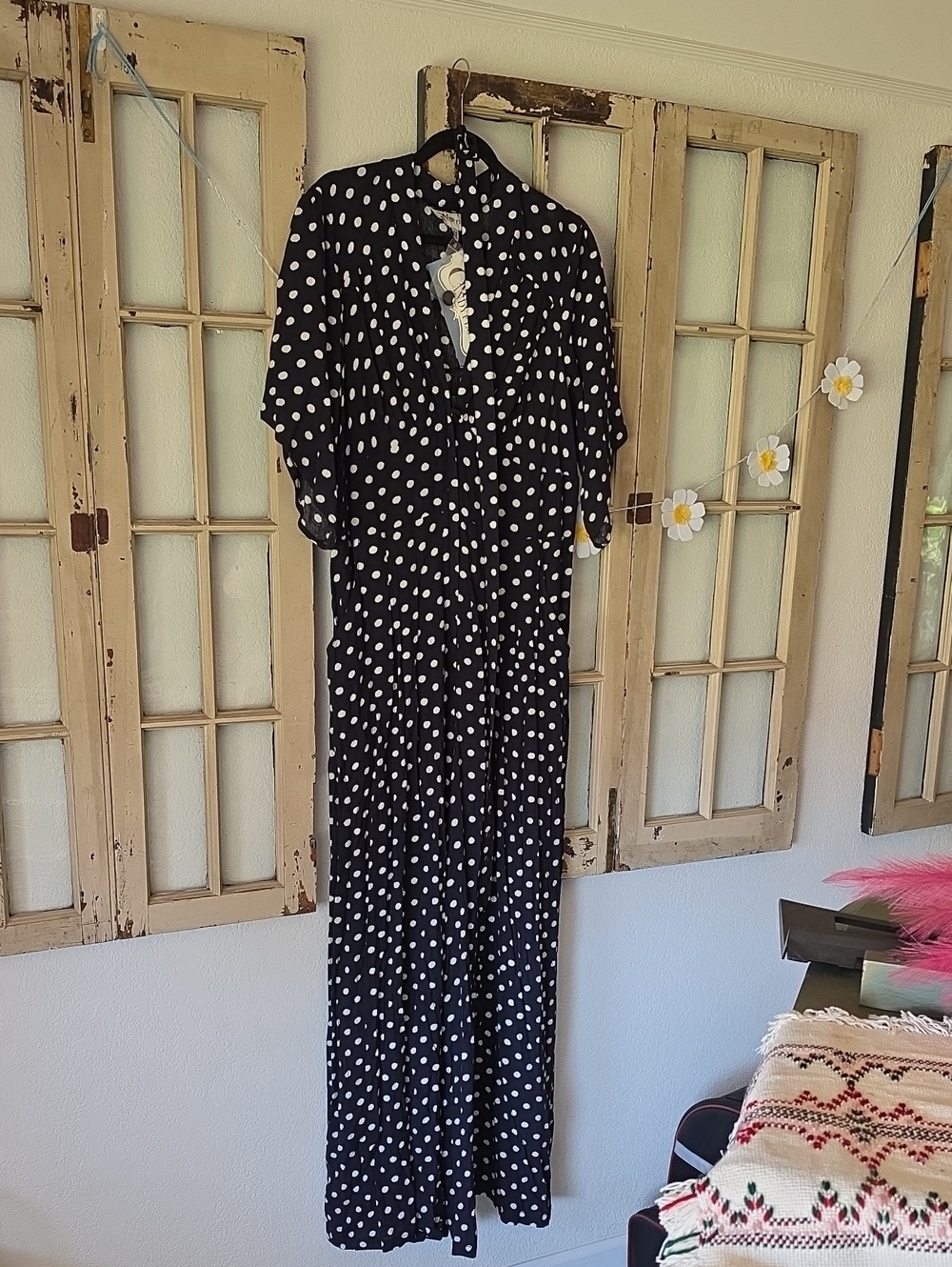 Miss Candyfloss Navy And Polka Dot Jumpsuit 2x